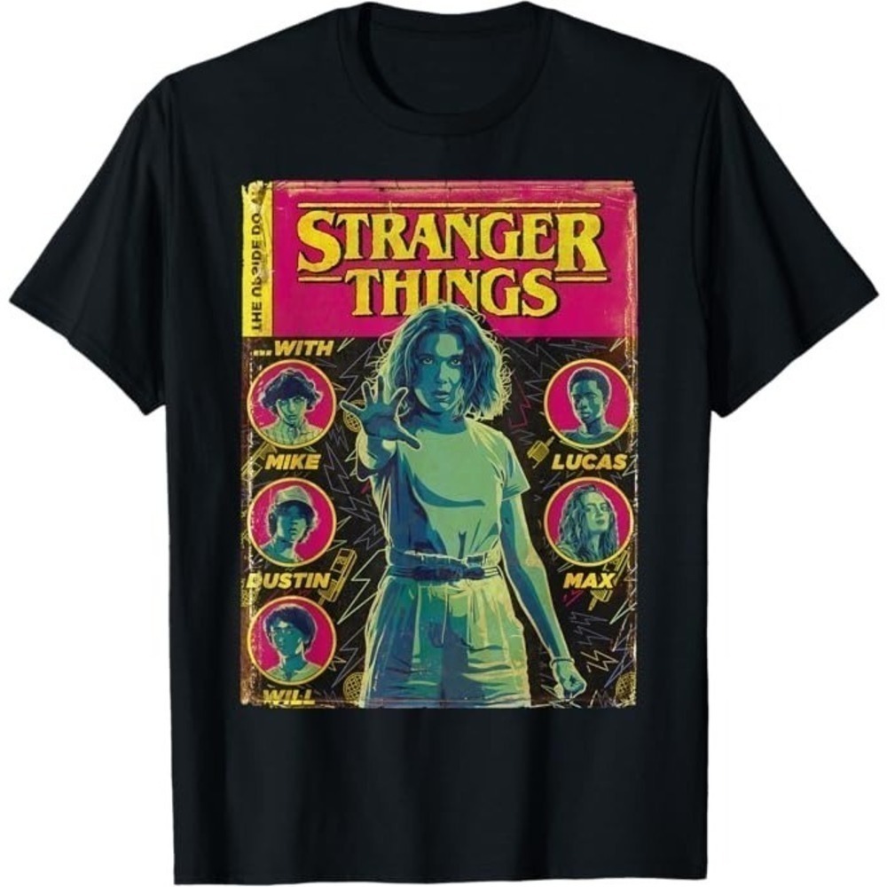 Stranger Things Group Shot Comic Cover Graphic Unisex T-Shirt